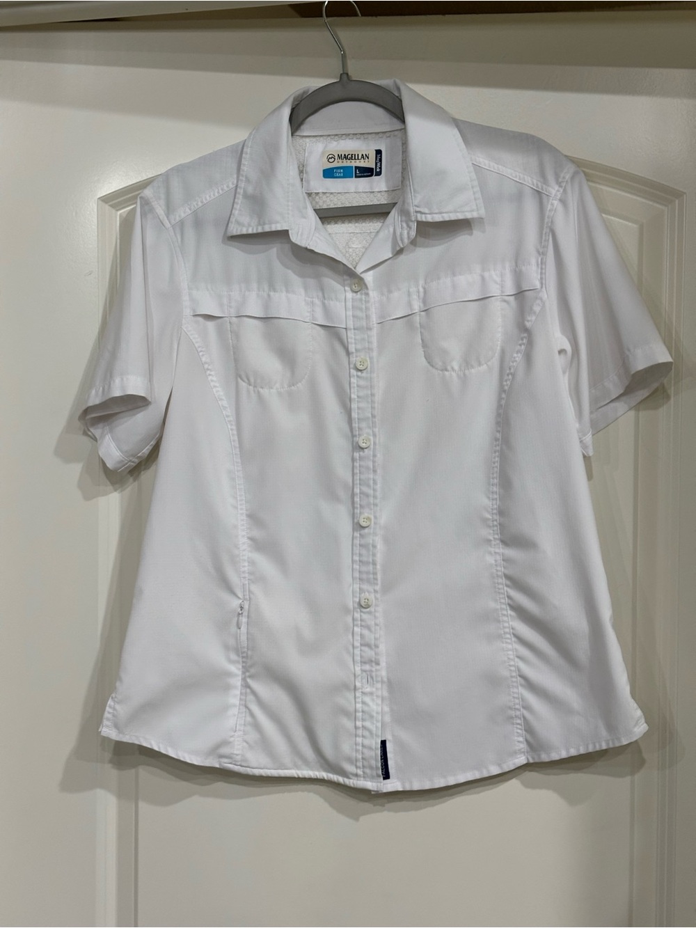 Magellan Outdoors White Fish Gear Button-Front Shirt